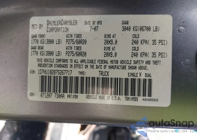 1D7HU18287S267717: 43523642