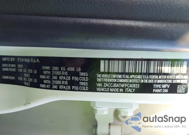 ZACCJBAT4FPC40833: 43523646