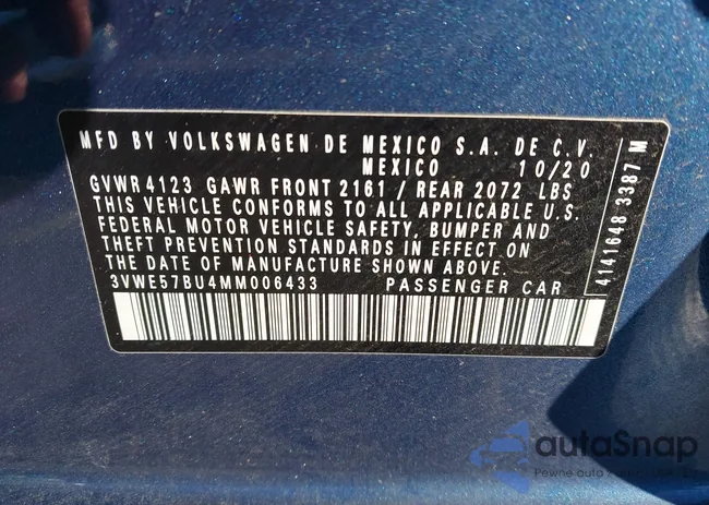 3VWE57BU4MM006433: 43523756