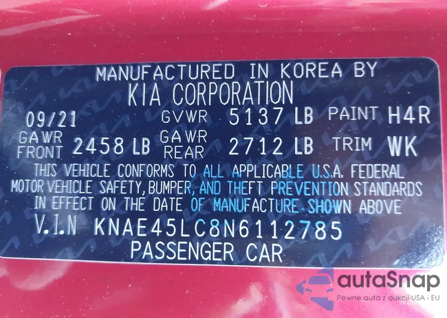 KNAE45LC8N6112785: 43523800