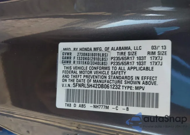 5FNRL5H42DB061232: 43523859