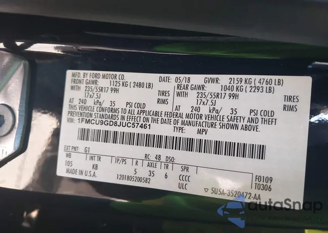 1FMCU9GD8JUC57461: 43523026