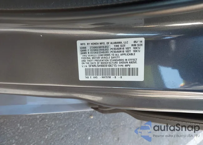 5FNRL5H90EB106715: 43523056