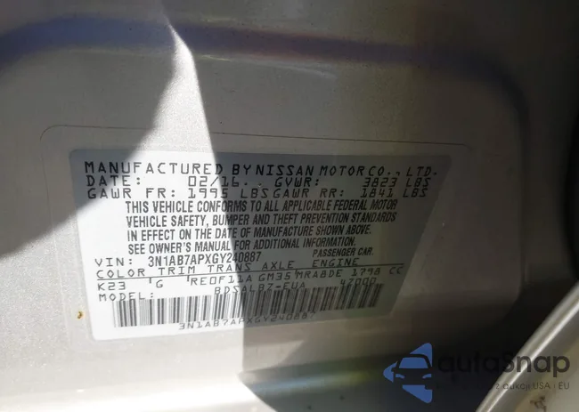 3N1AB7APXGY240887: 43523221