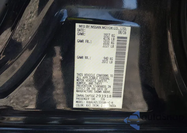 1N4AL3AP5GC293918: 43523313