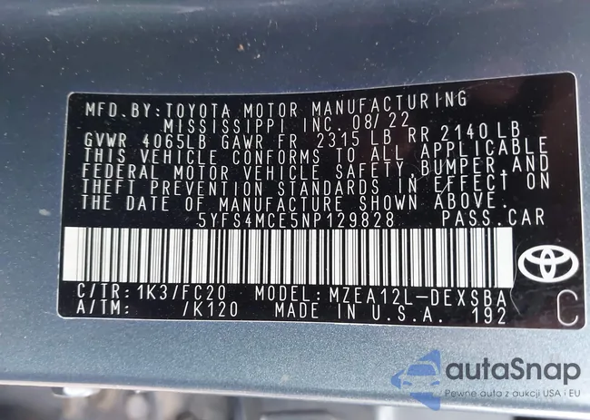 5YFS4MCE5NP129828: 43523367