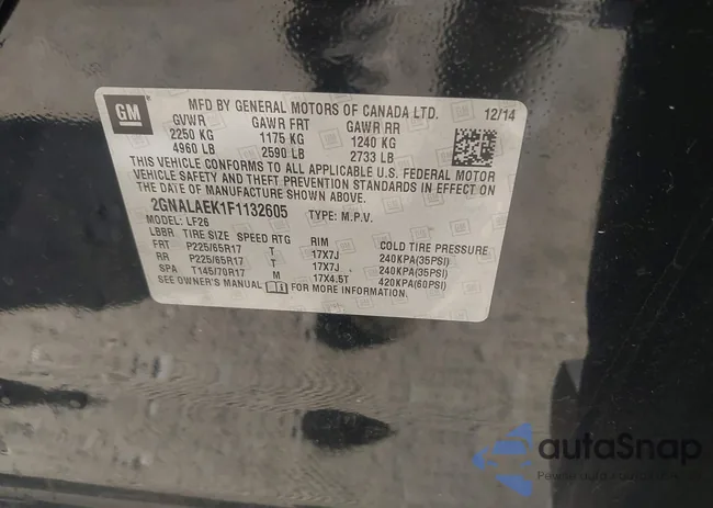 2GNALAEK1F1132605: 43523375