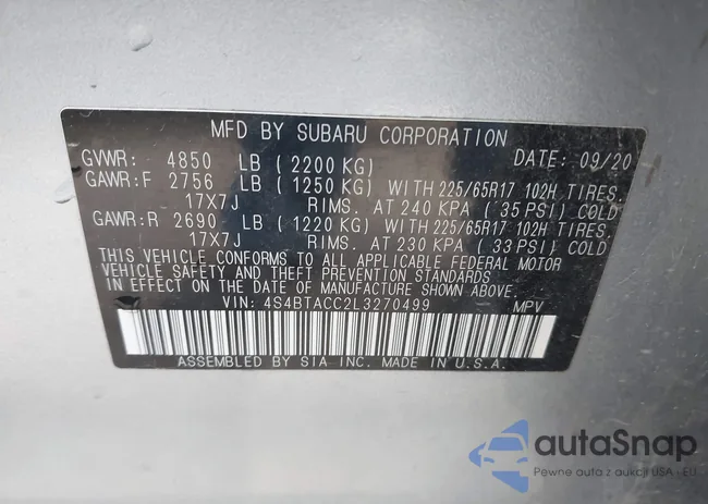 4S4BTACC2L3270499: 43524512