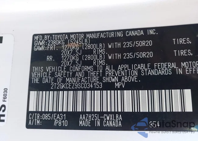 2T2GKCEZ9SC034153: 43524788