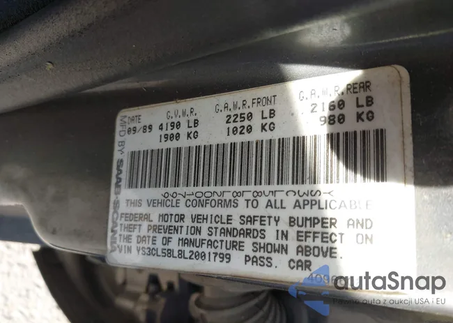 YS3CL58L8L2001799: 43524820