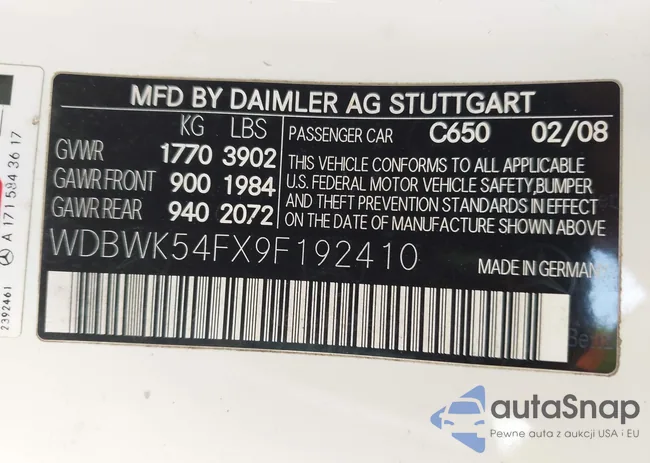 WDBWK54FX9F192410: 43524883