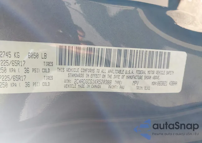 2C4RDGCG1KR520388: 43524992