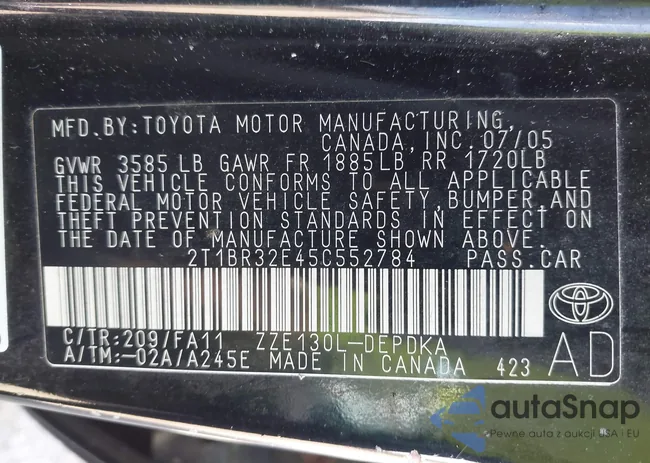 2T1BR32E45C552784: 43524056