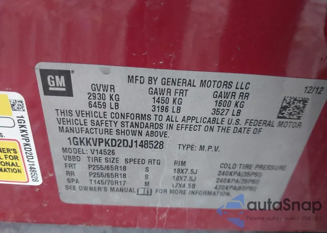 1GKKVPKD2DJ148528: 43524093