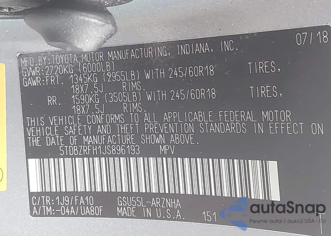 5TDBZRFH1JS896193: 43524115