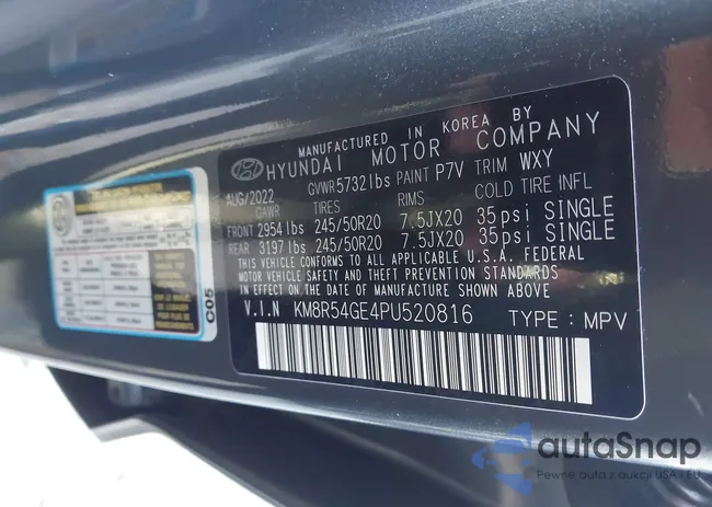 KM8R54GE4PU520816: 43524209