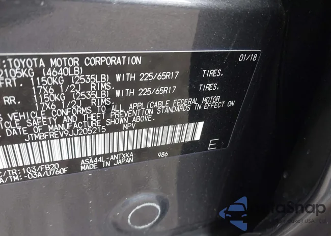 JTMBFREV9JJ205215: 43525574