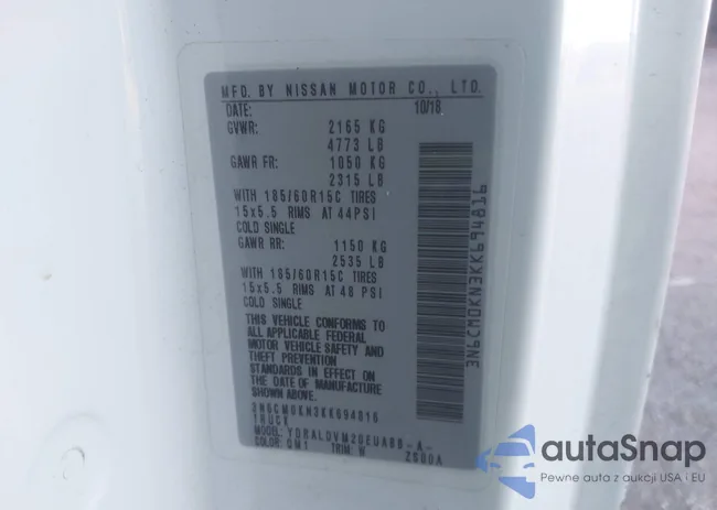 3N6CM0KN3KK694816: 43525671