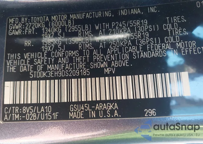 5TDDK3EH9DS209185: 43525711