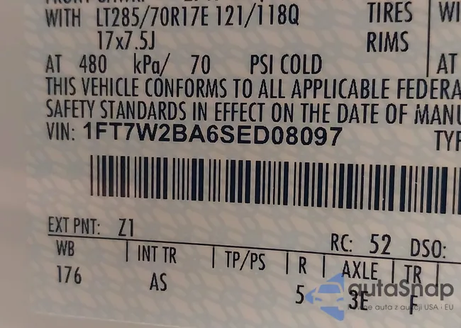 1FT7W2BA6SED08097: 43525728