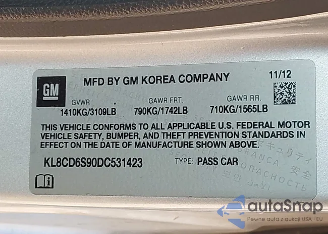 KL8CD6S90DC531423: 43525730