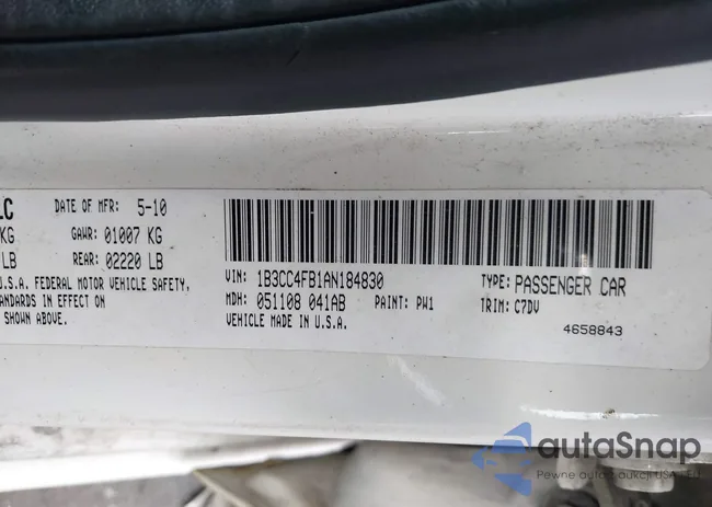 1B3CC4FB1AN184830: 43525764