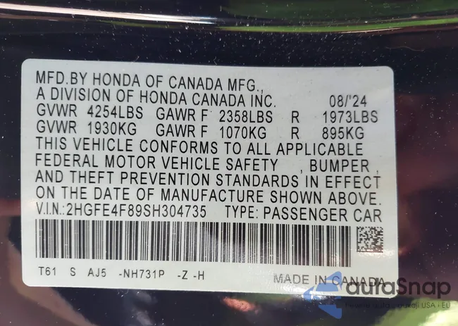 2HGFE4F89SH304735: 43525797