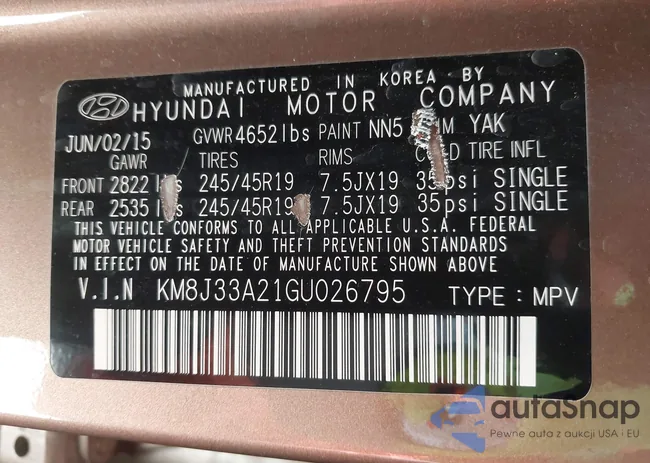 KM8J33A21GU026795: 43525809