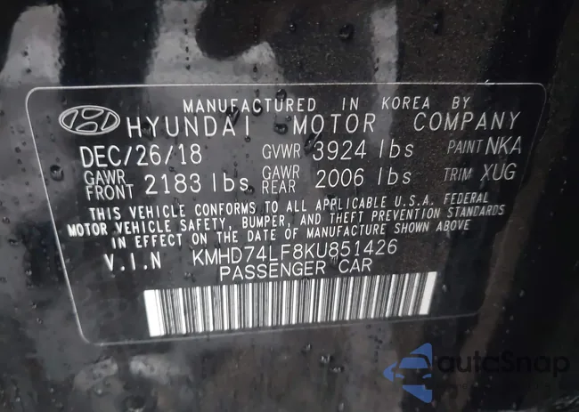 KMHD74LF8KU851426: 43525876