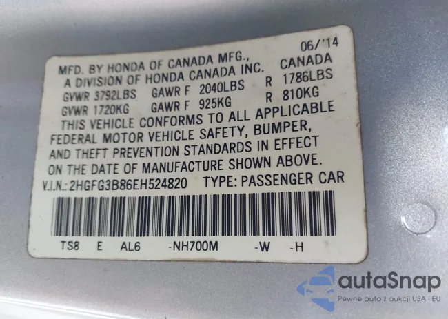 2HGFG3B86EH524820: 43525903