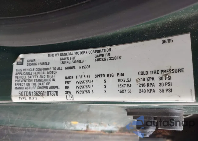 5GTDN136268107370: 43525096