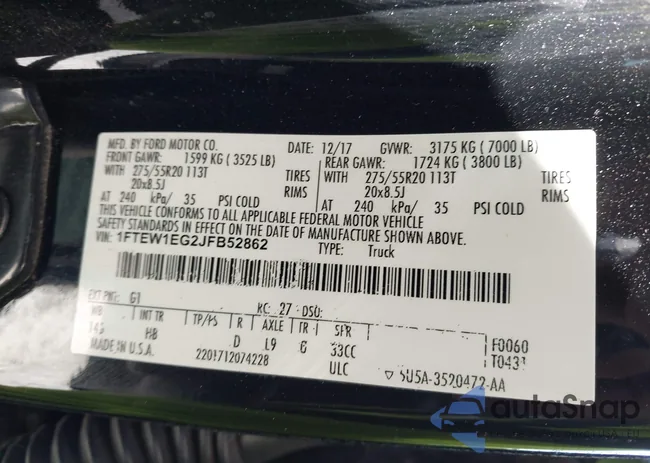 1FTEW1EG2JFB52862: 43525240