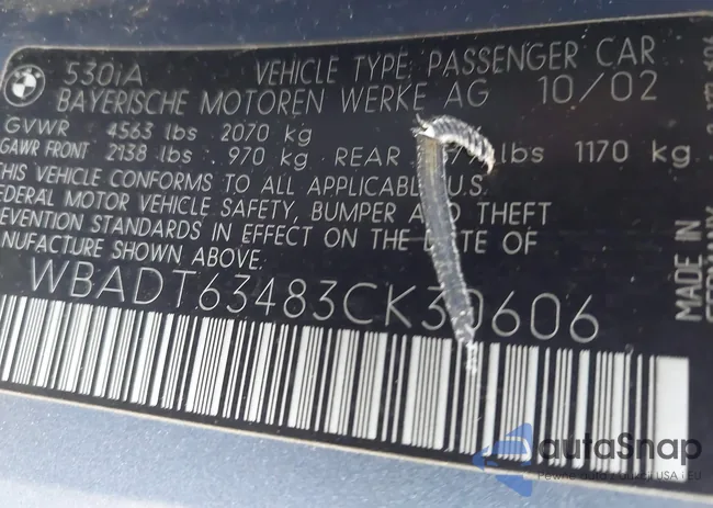 WBADT63483CK39606: 43525297
