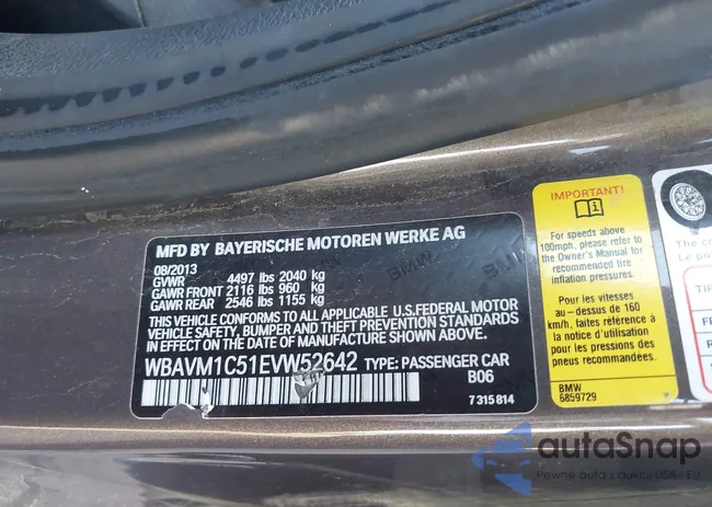 WBAVM1C51EVW52642: 43525332