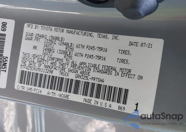 5TFAZ5CN1MX113290: 43525352