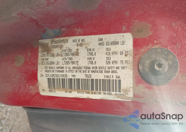 3D7LX38C56G124638: 43525358