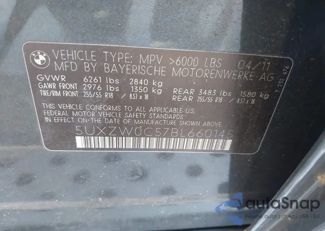 5UXZW0C57BL660145: 43525369