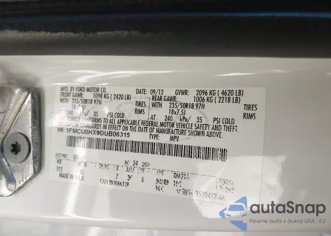 1FMCU0HX9DUB06315: 43525371