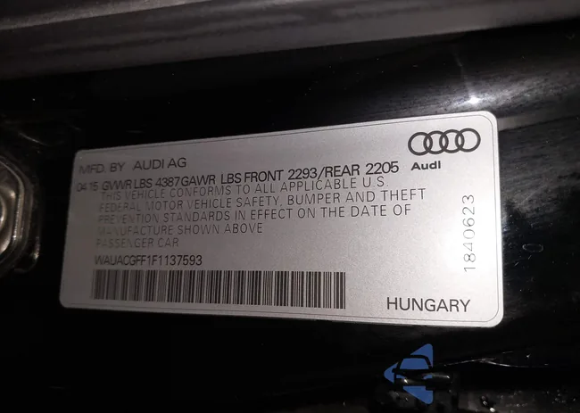 WAUACGFF1F1137593: 43525383