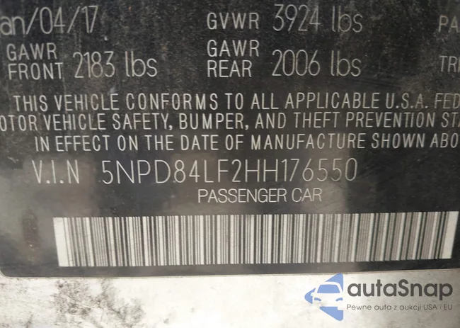 5NPD84LF2HH176550: 43526521