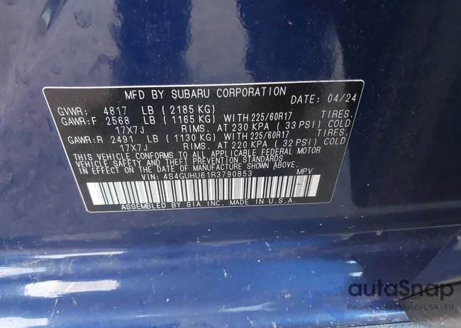 4S4GUHU61R3790853: 43526534