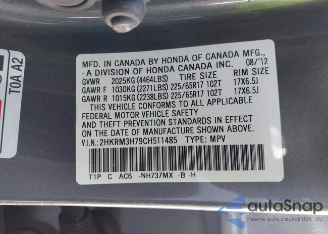 2HKRM3H79CH511485: 43526685