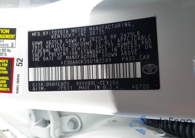 4T1DAACK3SU182589: 43526741