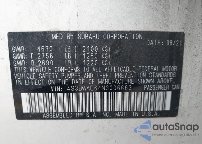 4S3BWAB64N3006663: 43526892