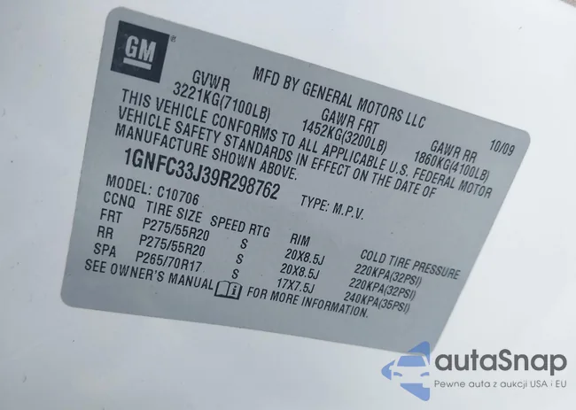 1GNFC33J39R298762: 43526922