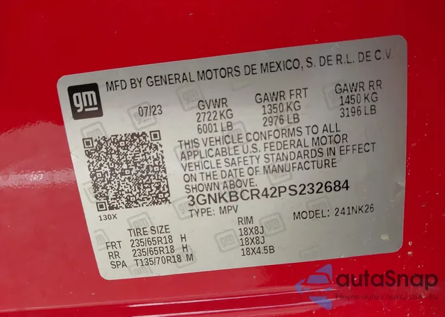 3GNKBCR42PS232684: 43526953