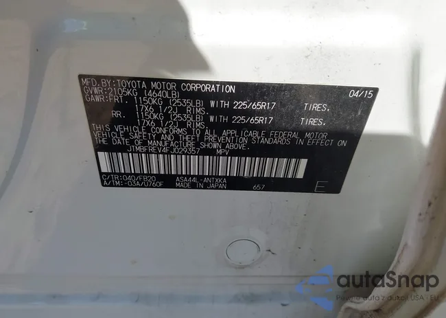 JTMBFREV4FJ029357: 43526967