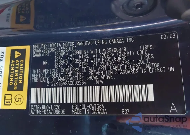 2T2ZK1BA9AC002264: 43526155