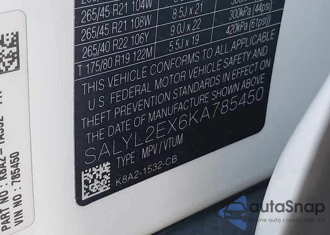 SALYL2EX6KA785450: 43526314