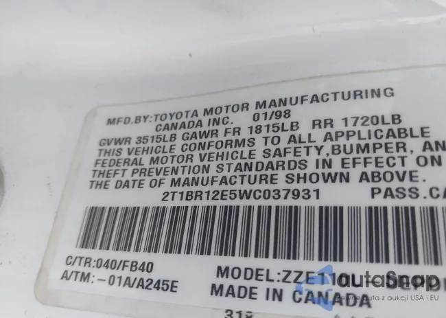 2T1BR12E5WC037931: 43527465